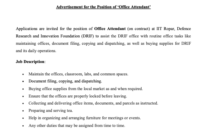 IIT Ropar Recruitment 2025